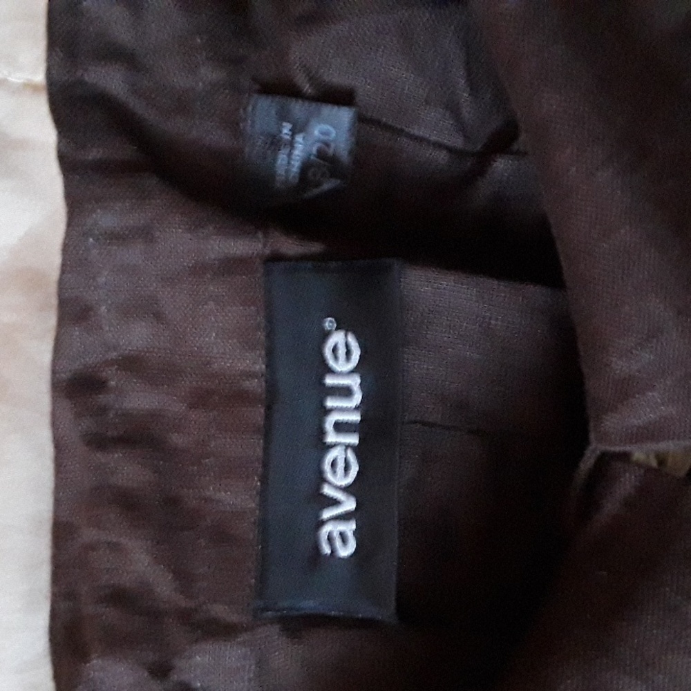 Avenue 100% Linen Button Down Short Sleeve Blouse Brown Size 18/20 NWOT - Picture 5 of 6